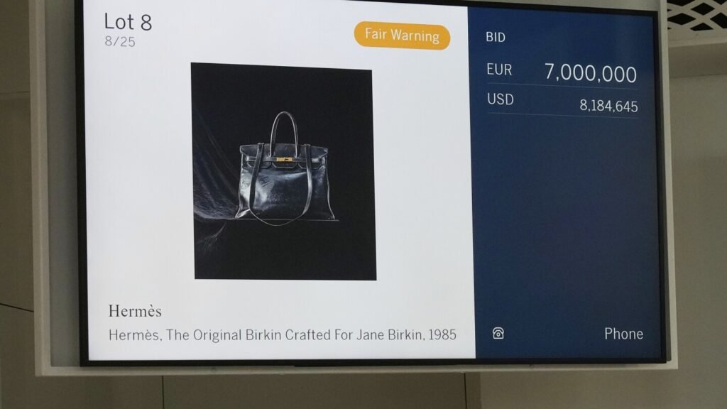 Jane Birkin’s original Hermès bag sells at auction for whopping 8.6 million euros