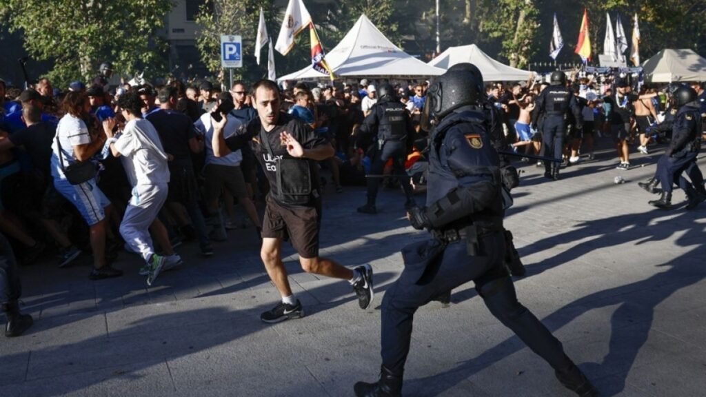 Police clash with French fans, while Palestine flag banned at Real Madrid