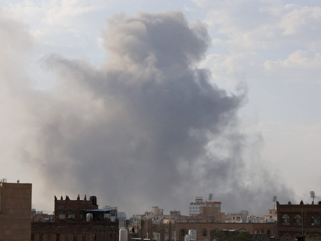 Israeli strikes pound Yemen’s capital as Houthi leader decries Gaza war
