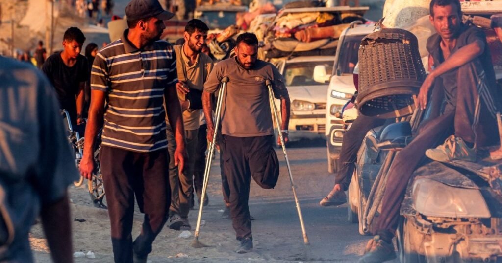 Palestinians flee Israeli bombing of Gaza City to ‘unknown’ in al-Mawasi