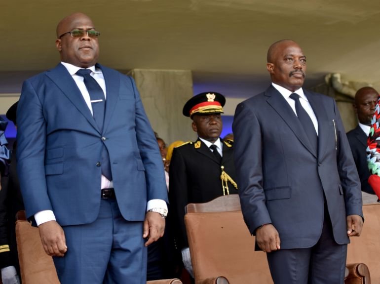 Tshisekedi and Kabila at the inauguaration of the new president
