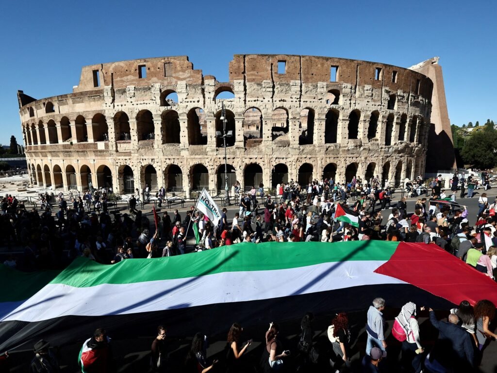 Gaza protests under way in Europe as arrests made in London