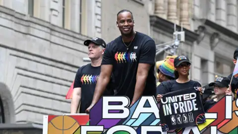 Getty Images  Jason Collins during the NBA / WNBA participation in the New York City Pride Parade on June 30th, 2024 in New York City, New York

