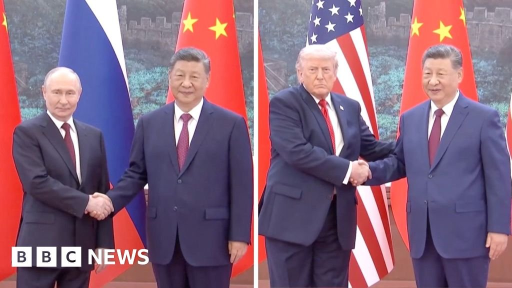 Watch: Did Trump and Putin get the same treatment in China?Chinese President Xi Jinping welcomed Russia's Vladimir Putin with a near-identical ceremony to Trump's last week.
1 hr agoWorld Watch: Did Trump and Putin get the same treatment in China?Chinese President Xi Jinping welcomed Russia's Vladimir Putin with a near-identical ceremony to Trump's last week.
1 hr agoWorld