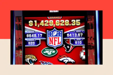 Getty Images A screen showing odds for the NFL SuperBowl