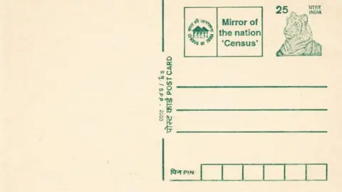 Vikas Kumar 2001/Mirror of the Nation ‘Census’: This census advertisement was featured on postcards in October 2000 before the household phase of the 2001 census. These postcards were issued in in 13 languages