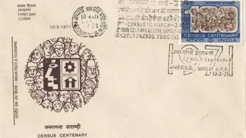 Vikas Kumar Three million commemorative stamps were issued in 1971 to mark the centenary of the census, celebrating the country's diversity through faces embedded within the number 100. The first day cover paired census imagery with slogan postmarks urging Indians to participate in one of the world's largest counting exercises.