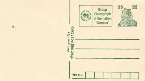 Vikas Kumar Group Photograph of the Nation ‘Census’:  This census advertisement was featured on postcards in October 2000 before the household phase of the 2001 census. These postcards were issued in in 11 languages