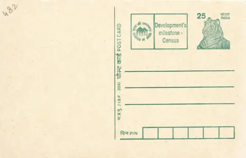 Vikas Kumar 2001/Development’s milestone - Census: This census advertisement was featured on postcards issued in October 2000 before the household phase of the 2001 census. These postcards were issued in in 13 languages.