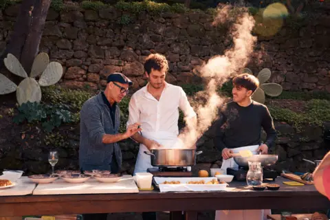 National Geographic/Matt Holyoak Three different dishes are prepared al fresco with some of the island’s extraordinary produce in Sicily.