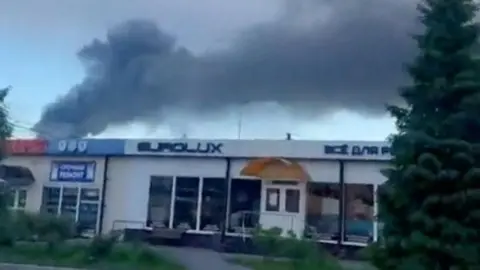 Reuters Smoke rises over the city of St Petersburg after a series of Ukrainian strikes. 