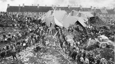 Getty Images The Aberfan disaster site 