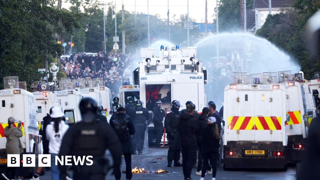 Water cannon fired in latest disorder after Belfast knife attackRiot police came under sustained attack from a group throwing bricks, bottles and pieces of wood at a major roundabout to the north-west of Belfast.5 hrs agoNorthern Ireland Water cannon fired in latest disorder after Belfast knife attackRiot police came under sustained attack from a group throwing bricks, bottles and pieces of wood at a major roundabout to the north-west of Belfast.5 hrs agoNorthern Ireland
