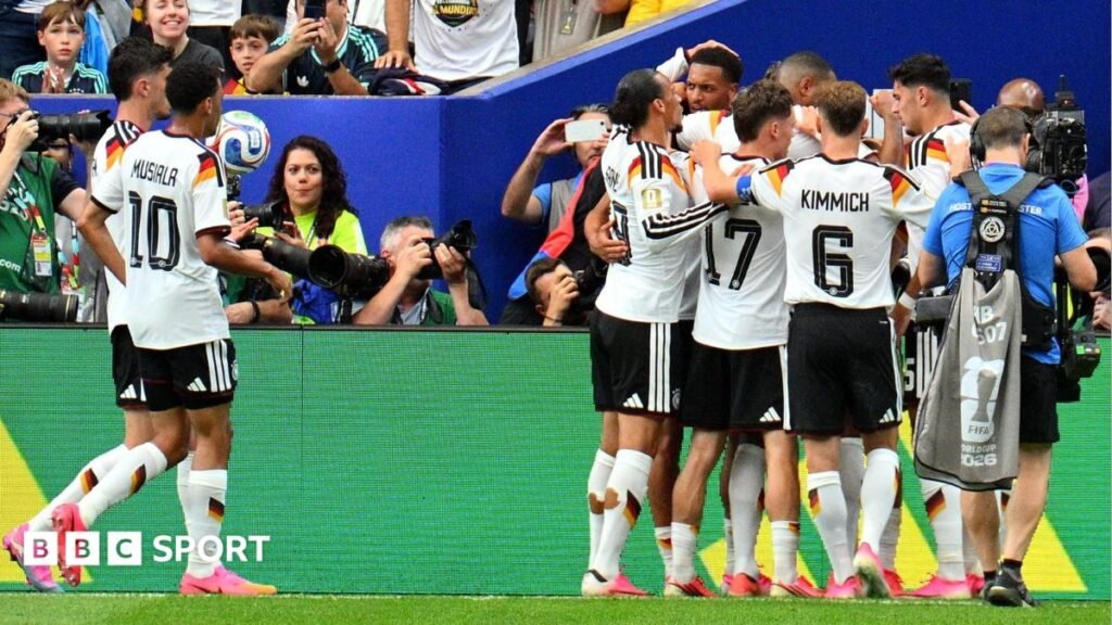 LIVEWorld Cup: Nmecha stunner gives Germany early lead against CuracaoListen to BBC Radio 5 Live commentary and follow live text coverage as Germany face Curacao in World Cup Group E.