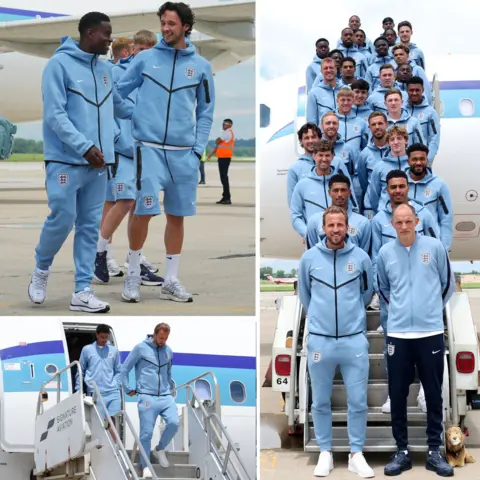 Getty Images/AP England arrive for the FIFA World Cup 2026 at Charles B. Wheeler Downtown Airport on June 13, 2026 in Kansas City, Missouri