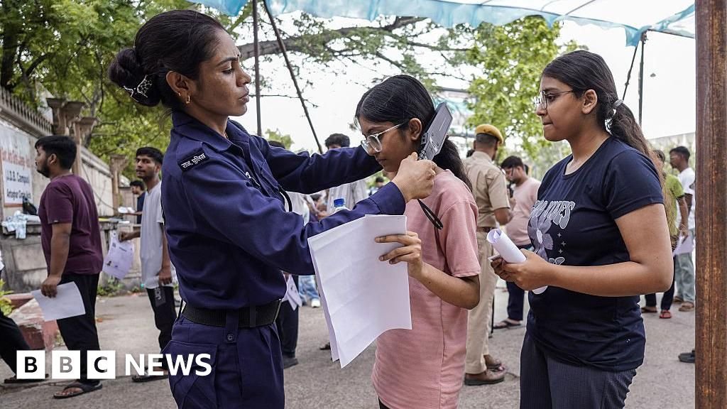 Tight security as Indian students resit medical exam after alleged paper leakMillions of candidates face biometric checks and frisking as air force deployed to secure exam papers.2 hrs agoAsia Tight security as Indian students resit medical exam after alleged paper leakMillions of candidates face biometric checks and frisking as air force deployed to secure exam papers.2 hrs agoAsia