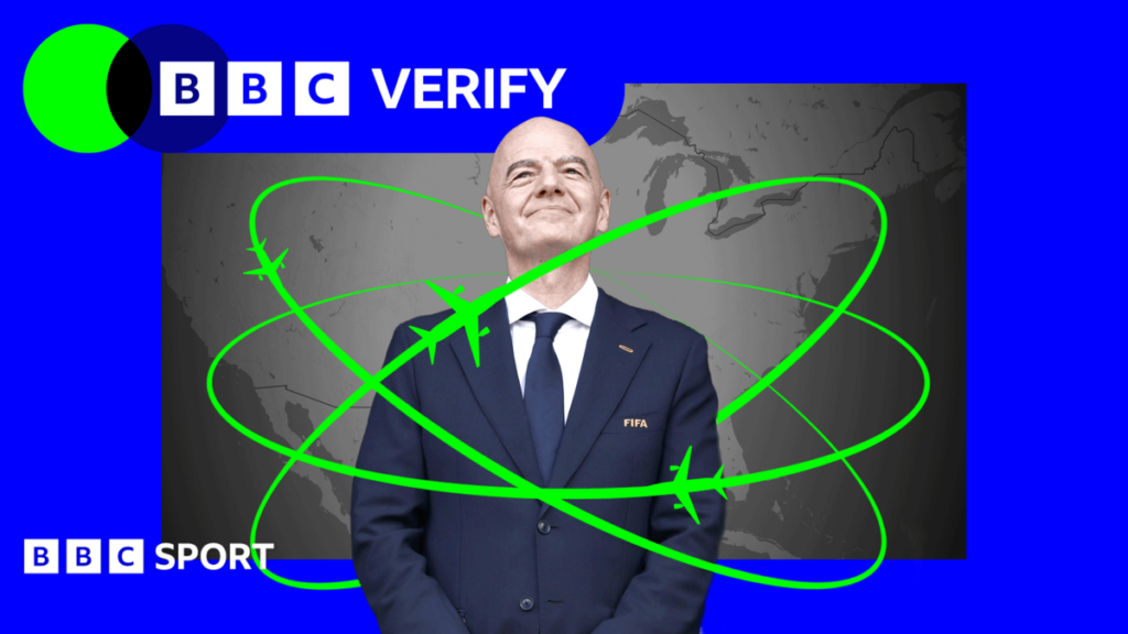 27 flights, 24 matches: How Fifa's president is jetting around World CupGianni Infantino has clocked up thousands of air miles across North America so far.
36 mins agoWorld Cup