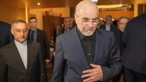 Reuters Ghalibaf arrives in Switzerland