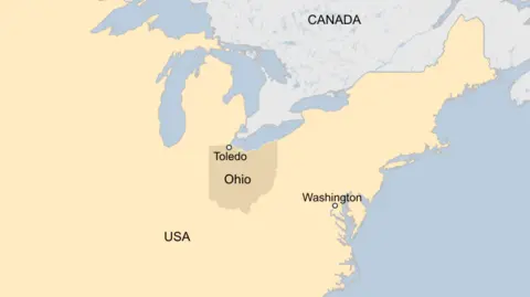 BBC A map showing Toledo, Ohio. 