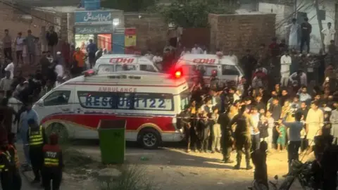 Rescue1122 An ambulance pictured at the scene of a roof collapse.