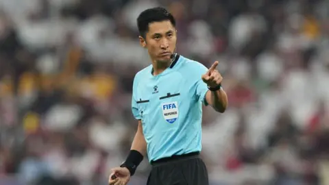 Getty Images Ma Ning gestures during the AFC Asian Cup final match in Qatar in 2024