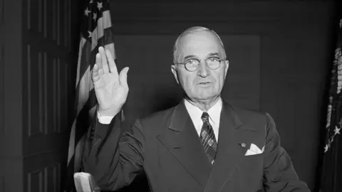 Getty Images President Truman addressing the nation 