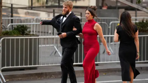 Reuters Seattle Seahawks player Cooper Kupp and his wife Anna Marie Kupp walk arm in arm as they arrive at Madison Square Garden.