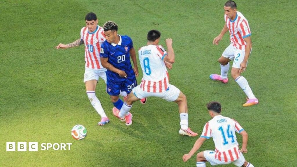 France survive Paraguay's 'disgraceful' and 'embarrassing' dark artsAfter dismantling all before them at this World Cup, France had to find a new way to win against a Paraguay side whose use of the dark arts angered many of those watching.7 mins agoWorld Cup France survive Paraguay's 'disgraceful' and 'embarrassing' dark artsAfter dismantling all before them at this World Cup, France had to find a new way to win against a Paraguay side whose use of the dark arts angered many of those watching.7 mins agoWorld Cup