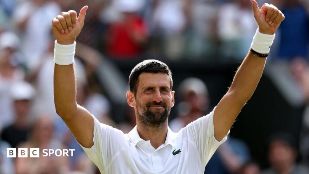 Djokovic breaks Federer's Wimbledon record to reach quartersNovak Djokovic claims the all-time record for most men's singles match wins at Wimbledon by beating qualifier Roman Safiullin to reach the quarter-finals.2 hrs agoTennis
