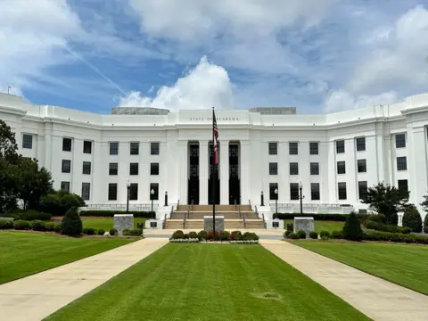 Brandon Drenon/BBC Exterior view of the Alabama Attorney General's office 