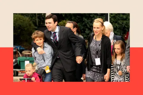 Getty Images Andy Burnham (Third Left) arrives with his family for the annual Labour Party Conference on September 25, 2010 