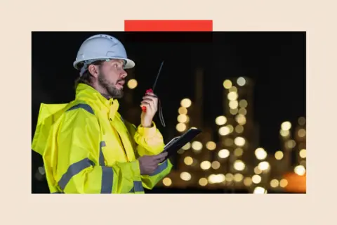Getty Images Engineer on a night shift working 
