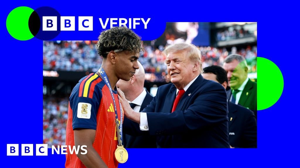 Misleading posts about Trump at World Cup final viewed by millionsSome of the most viral posts focus on US President Donald Trump and Spain's wonderkid Lamine Yamal.13 hrs agoEurope Misleading posts about Trump at World Cup final viewed by millionsSome of the most viral posts focus on US President Donald Trump and Spain's wonderkid Lamine Yamal.13 hrs agoEurope