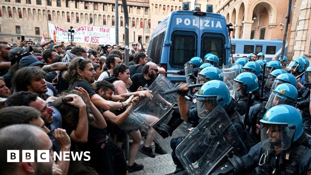 Dozens hurt in Bologna protests after man dies while being restrained by policeThousands of people took to the streets demanding justice for a Moroccan-born man who died on Sunday.4 hrs agoEurope Dozens hurt in Bologna protests after man dies while being restrained by policeThousands of people took to the streets demanding justice for a Moroccan-born man who died on Sunday.4 hrs agoEurope