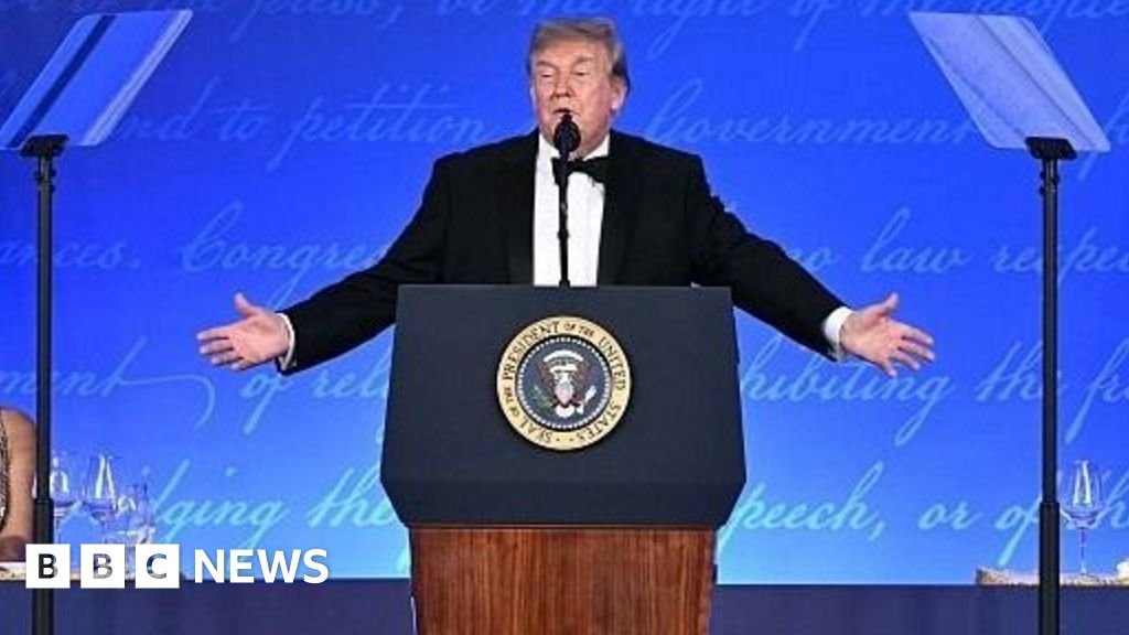 Watch: Inside the room as Trump reattempts press dinnerThe BBC's Bernd Debusmann Jr attended the rearranged dinner after the first was disrupted by a gunman.1 hr agoUS & Canada Watch: Inside the room as Trump reattempts press dinnerThe BBC's Bernd Debusmann Jr attended the rearranged dinner after the first was disrupted by a gunman.1 hr agoUS & Canada