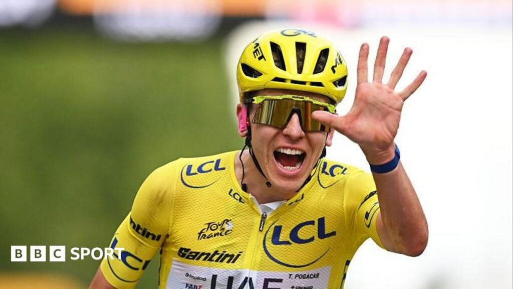 Pogacar wins fifth Tour title amid Paris finish dramaSlovenian Tadej Pogacar wins the Tour de France for a record-equalling fifth time.9 hrs agoCycling Pogacar wins fifth Tour title amid Paris finish dramaSlovenian Tadej Pogacar wins the Tour de France for a record-equalling fifth time.9 hrs agoCycling