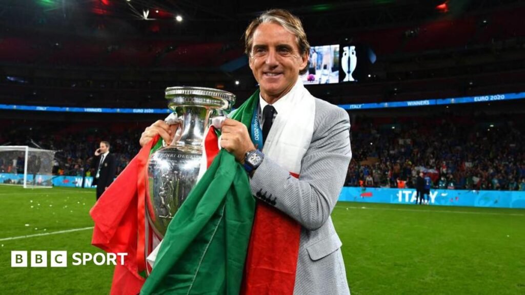 Mancini reappointed Italy boss after Pirlo controversyRoberto Mancini is appointed Italy manager for a second time - just a day after Andrea Pirlo rules himself out of the running for the job and technical director Paolo Maldini resigns.2 hrs agoItaly