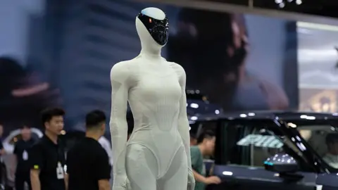 Getty Images XPeng's humanoid robot IRON is on display