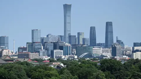 Getty Images A general view shows the city's skyline over the central business district in Beijing on June 5, 2026. 