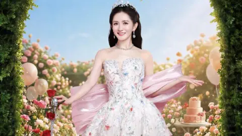 Getty Images A poster annnouncing Xie Na's concert