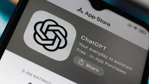 Getty Images ChatGPT logo on a phone