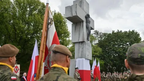 EPA/Shutterstock A ceremony in Warsaw to commemorate the victims of what Poland calls the "massacre" in Volyn during World War Two. Photo: 11 July 2026