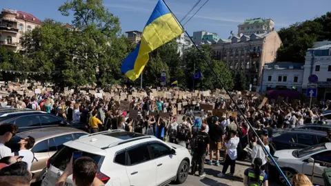 Getty Images Protest in central Kyiv