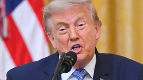 EPA Donald Trump at the podium on 16 July