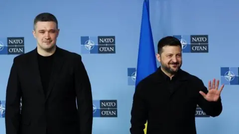 Reuters Former Ukrainian Defence Minister Mykhailo Fedorov (left) and Ukrainian President Volodymyr Zelensky. Photo: June 2026