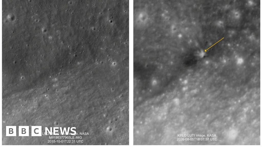 South Korea space agency shares Moon images after SpaceX rocket debris crashSeoul's lunar orbiter captured images of the Moon before and after part of SpaceX's rocket hit its surface on Wednesday.5 hrs agoAsia South Korea space agency shares Moon images after SpaceX rocket debris crashSeoul's lunar orbiter captured images of the Moon before and after part of SpaceX's rocket hit its surface on Wednesday.5 hrs agoAsia