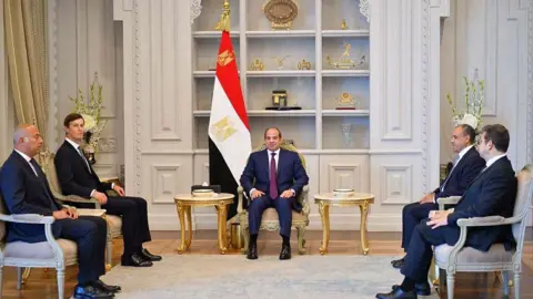 Getty Images  Egyptian President Abdel Fattah el-Sisi discuss developments in the Middle East with Jared Kushner,