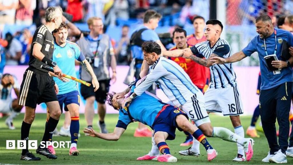 Argentina's Paredes banned for 10 games after World Cup final clashesFifa ban Argentina midfielder Leandro Paredes for 10 matches over his role in clashes with Spanish players after the World Cup final.4 hrs agoWorld Cup