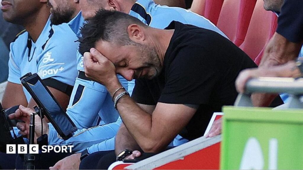 De Zerbi learns cash alone cannot fix Spurs' losing mentalitySpurs head coach Roberto De Zerbi discovers cash is no cure for a losing mentality as they crash to a heavy defeat at Brentford, says chief football writer Phil McNulty.5 hrs agoTottenham