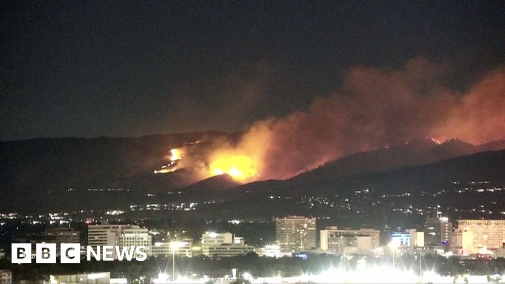 Nearly 90,000 told to evacuate as wildfire approaches Reno, NevadaThe fire has burned around 10,500 acres and is completely uncontained, officials say.1 hr agoUS & Canada Nearly 90,000 told to evacuate as wildfire approaches Reno, NevadaThe fire has burned around 10,500 acres and is completely uncontained, officials say.1 hr agoUS & Canada